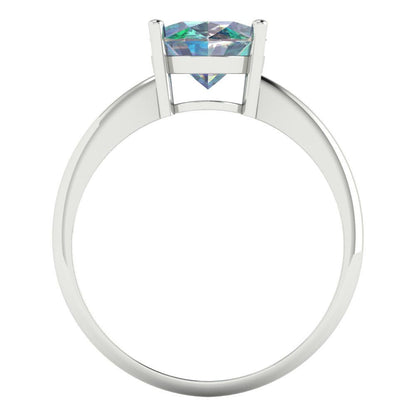 2.5 cttw Blue Moissanite Solitaire  Engagement Ring - Solid Gold (Oval Cut,9.5x7.5mm)