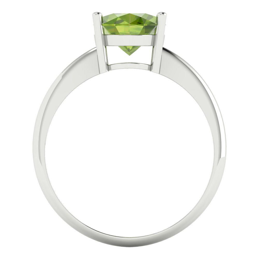 2.5 cttw Natural Peridot Solitaire  Engagement Ring - Solid Gold (Oval Cut,9.5x7.5mm)