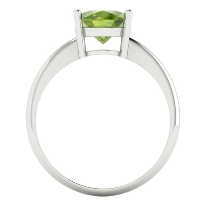 2.5 cttw Natural Peridot Solitaire  Engagement Ring - Solid Gold (Oval Cut,9.5x7.5mm)