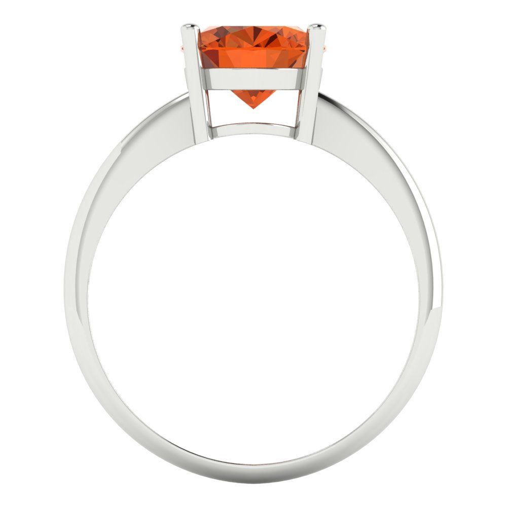 2.5 cttw Simulated Ruby Solitaire  Engagement Ring - Solid White Gold (VVS1, Oval Cut,9.5x7.5mm)