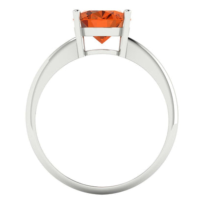 2.5 cttw Simulated Ruby Solitaire  Engagement Ring - Solid White Gold (VVS1, Oval Cut,9.5x7.5mm)
