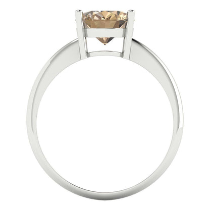 2.5 cttw Yellow Moissanite Solitaire  Engagement Ring - Solid Gold (Oval Cut,9.5x7.5mm)