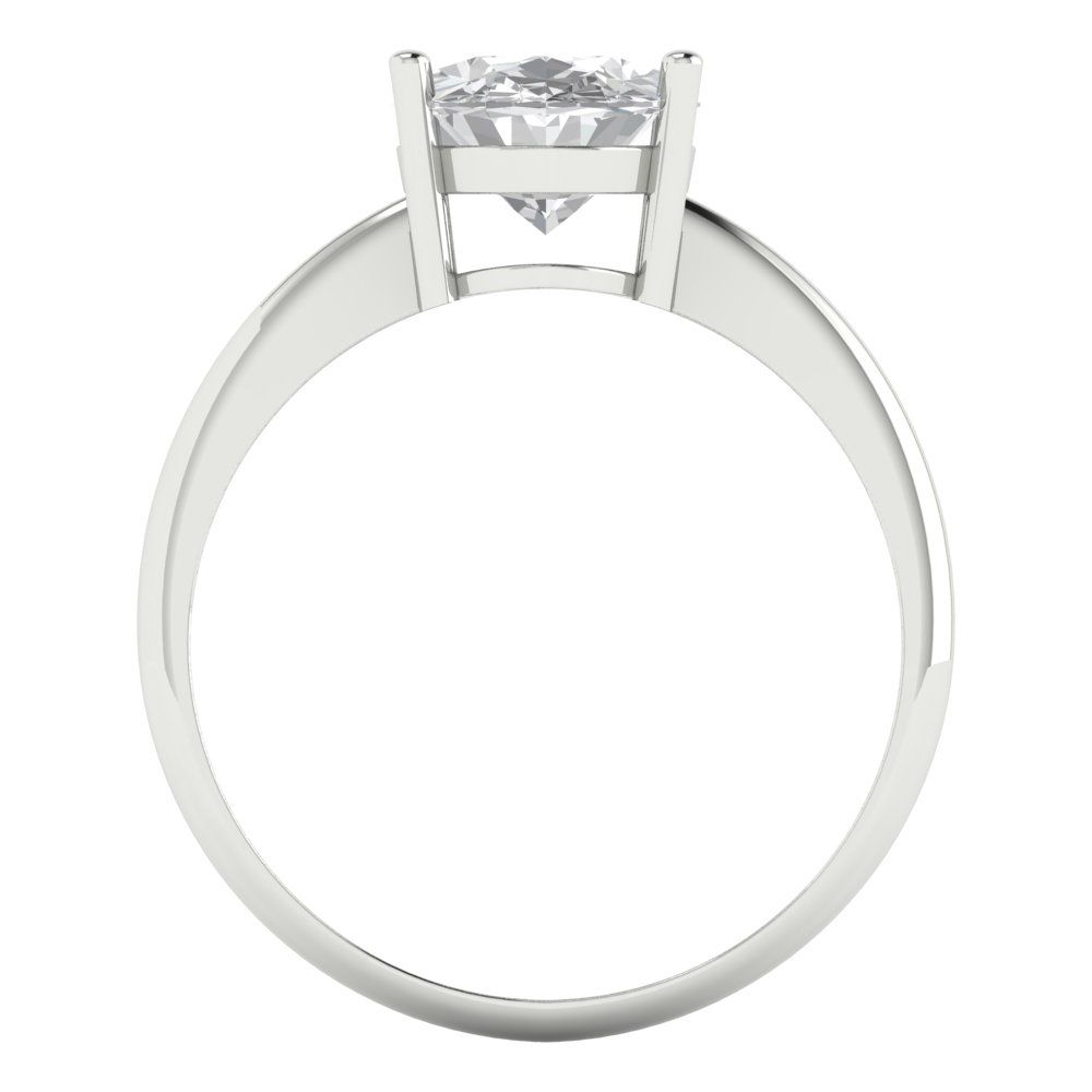 2.5 cttw White Sapphire Solitaire  Engagement Ring - Solid Gold (Oval Cut,9.5x7.5mm)