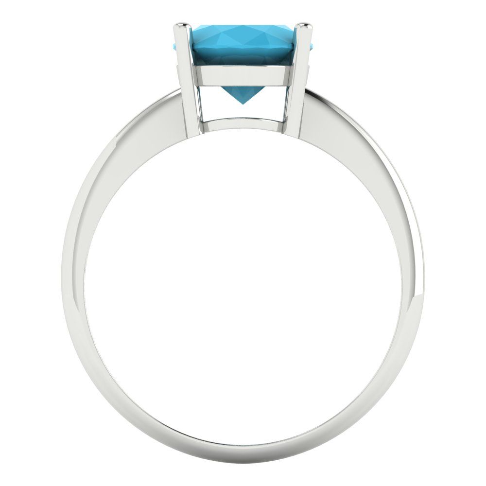 2.5 cttw Simulated Turquoise Solitaire  Engagement Ring - Solid Gold (Oval Cut,9.5x7.5mm)