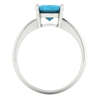 2.5 cttw Simulated Turquoise Solitaire  Engagement Ring - Solid Gold (Oval Cut,9.5x7.5mm)