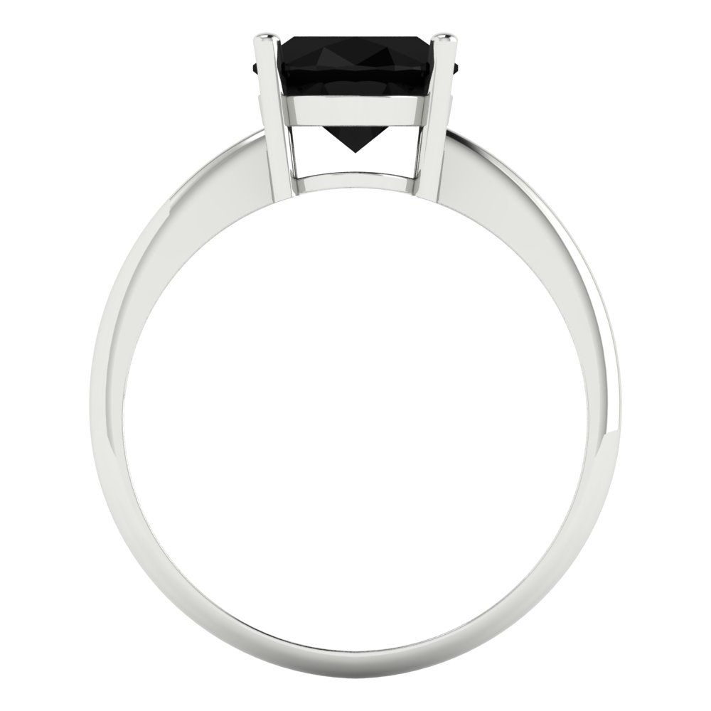 2.5 cttw Natural Onyx Solitaire  Engagement Ring - Solid Gold (Oval Cut,9.5x7.5mm)