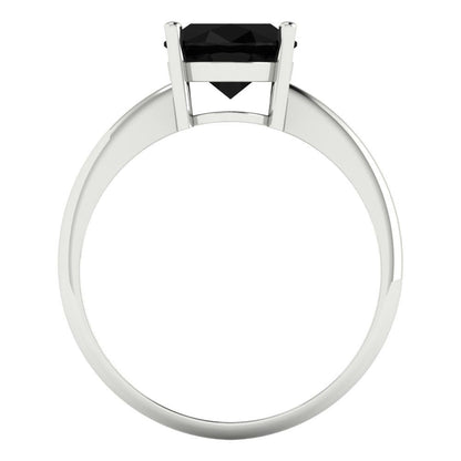 2.5 cttw Natural Onyx Solitaire  Engagement Ring - Solid Gold (Oval Cut,9.5x7.5mm)