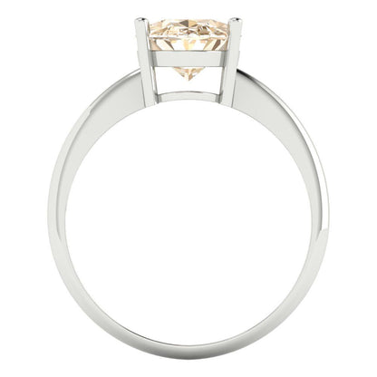 2.5 cttw Natural Morganite Solitaire  Engagement Ring - Solid Gold (Oval Cut,9.5x7.5mm)