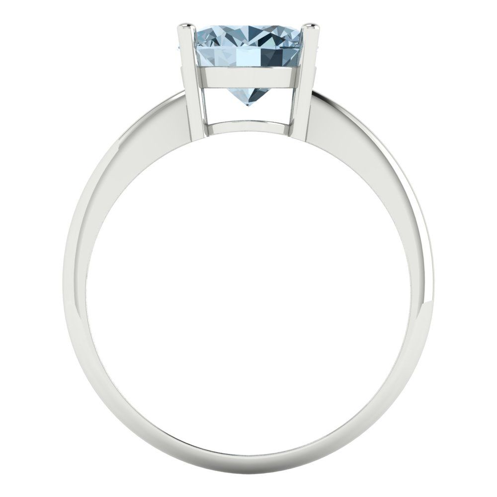 2.5 cttw Zirconia Simulated Blue Diamond Solitaire  Engagement Ring - Solid Gold (VVS1, Oval Cut,9.5x7.5mm)
