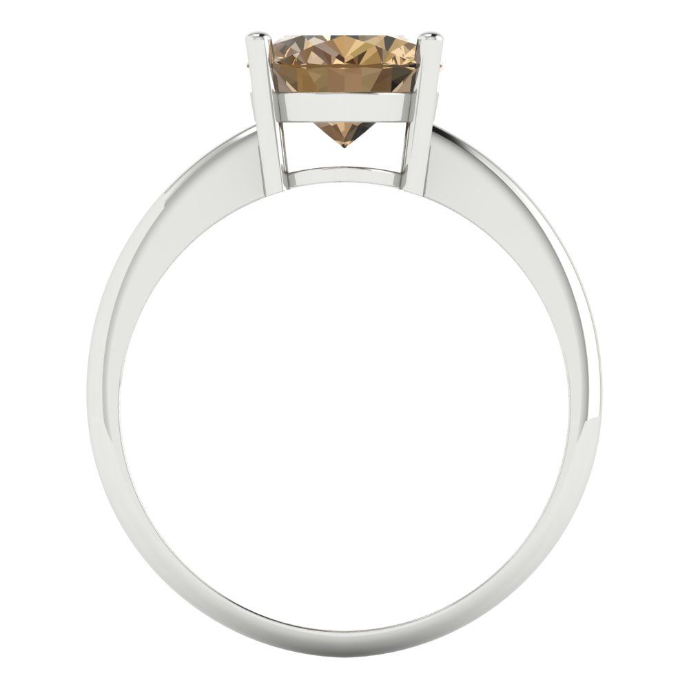 2.5 cttw Zirconia Simulated Champagne Diamond Solitaire  Engagement Ring - Solid Gold (VVS1, Oval Cut,9.5x7.5mm)