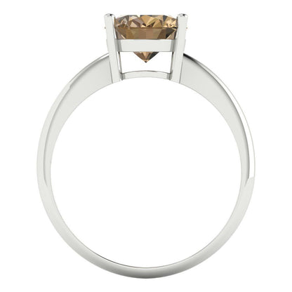 2.5 cttw Zirconia Simulated Champagne Diamond Solitaire  Engagement Ring - Solid Gold (VVS1, Oval Cut,9.5x7.5mm)