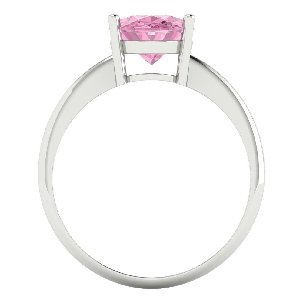 2.5 cttw Zirconia Simulated Pink Diamond Solitaire  Engagement Ring - Solid Gold (VVS1, Oval Cut,9.5x7.5mm)