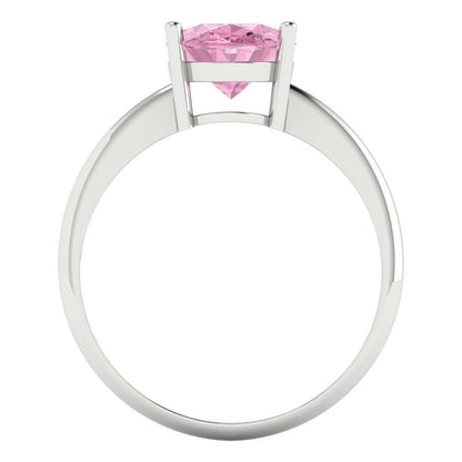 2.5 cttw Zirconia Simulated Pink Diamond Solitaire  Engagement Ring - Solid Gold (VVS1, Oval Cut,9.5x7.5mm)