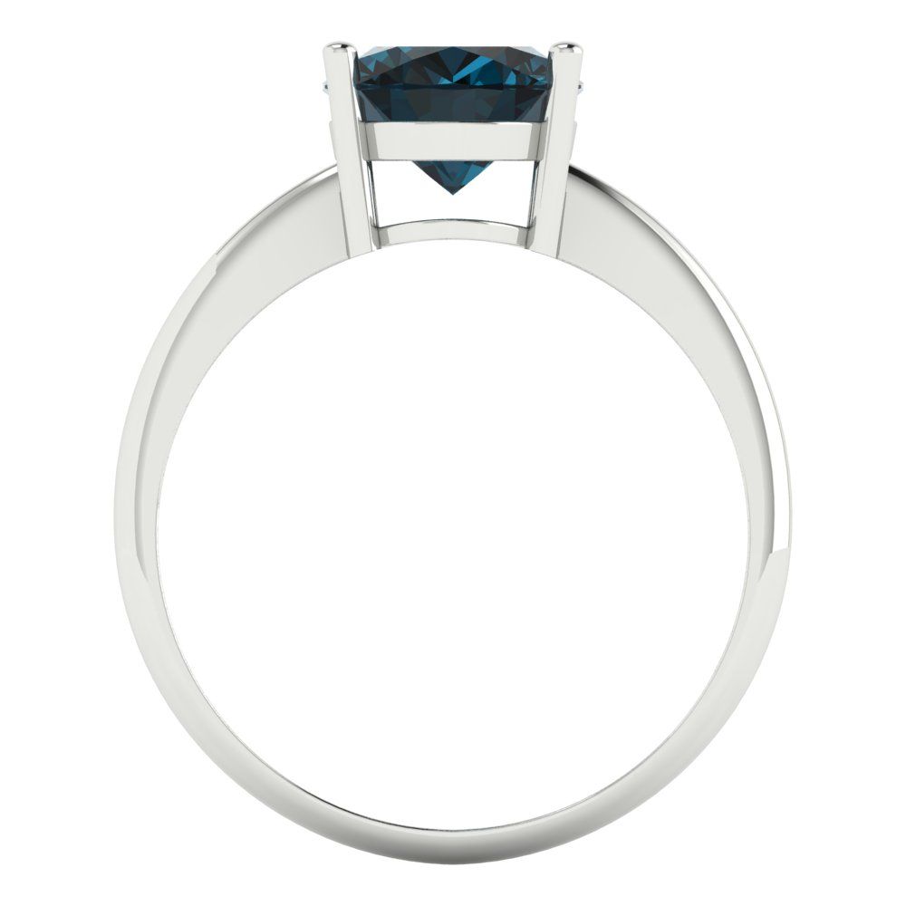 2.5 cttw Natural London Blue Topaz Solitaire  Engagement Ring - Solid Gold (Oval Cut,9.5x7.5mm)