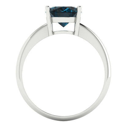 2.5 cttw Natural London Blue Topaz Solitaire  Engagement Ring - Solid Gold (Oval Cut,9.5x7.5mm)