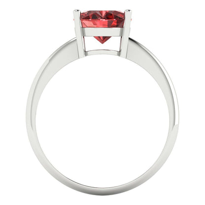 2.5 cttw Natural Garnet Solitaire  Engagement Ring - Solid Gold (Oval Cut,9.5x7.5mm)