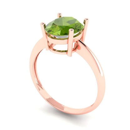 2.5 cttw Natural Peridot Solitaire  Engagement Ring - Solid Gold (Oval Cut,9.5x7.5mm)