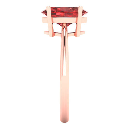 2.5 cttw Natural Garnet Solitaire  Engagement Ring - Solid Gold (Oval Cut,9.5x7.5mm)