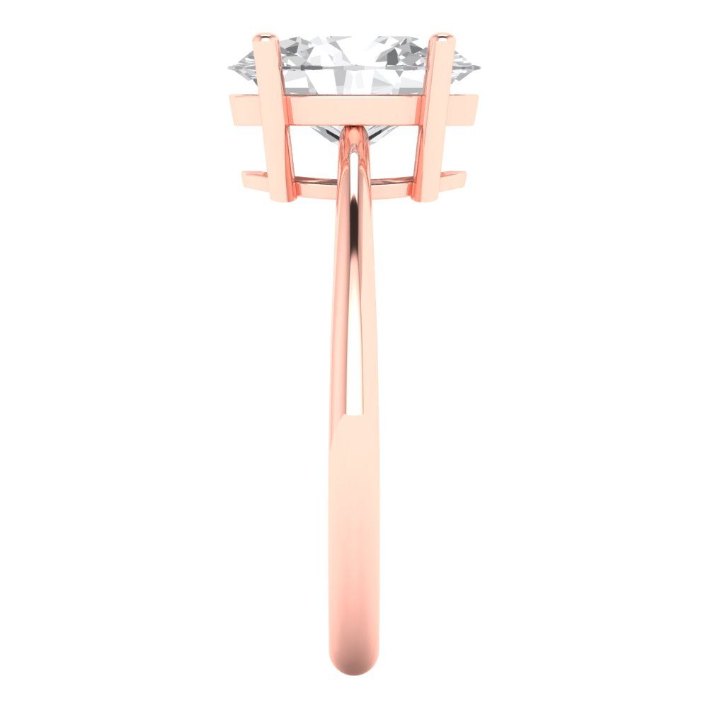 2.5 cttw Certified Moissanite Solitaire  Engagement Ring - Solid Gold (VVS1, D-F,Oval Cut,9.5x7.5mm)