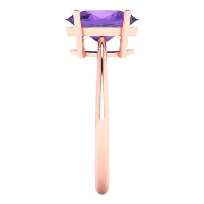 2.5 cttw Natural Amethyst Solitaire  Engagement Ring - Solid Gold (Oval Cut,9.5x7.5mm)