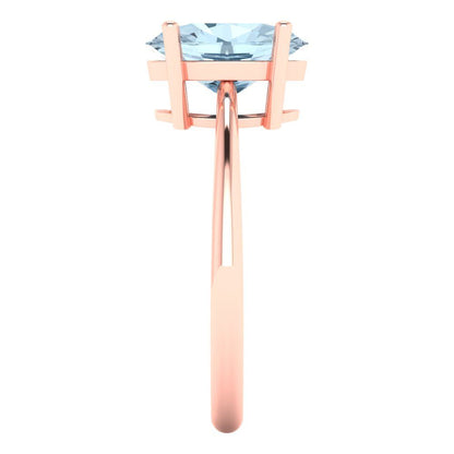 2.5 cttw Natural Swiss Blue Topaz Solitaire  Engagement Ring - Solid Gold (Oval Cut,9.5x7.5mm)