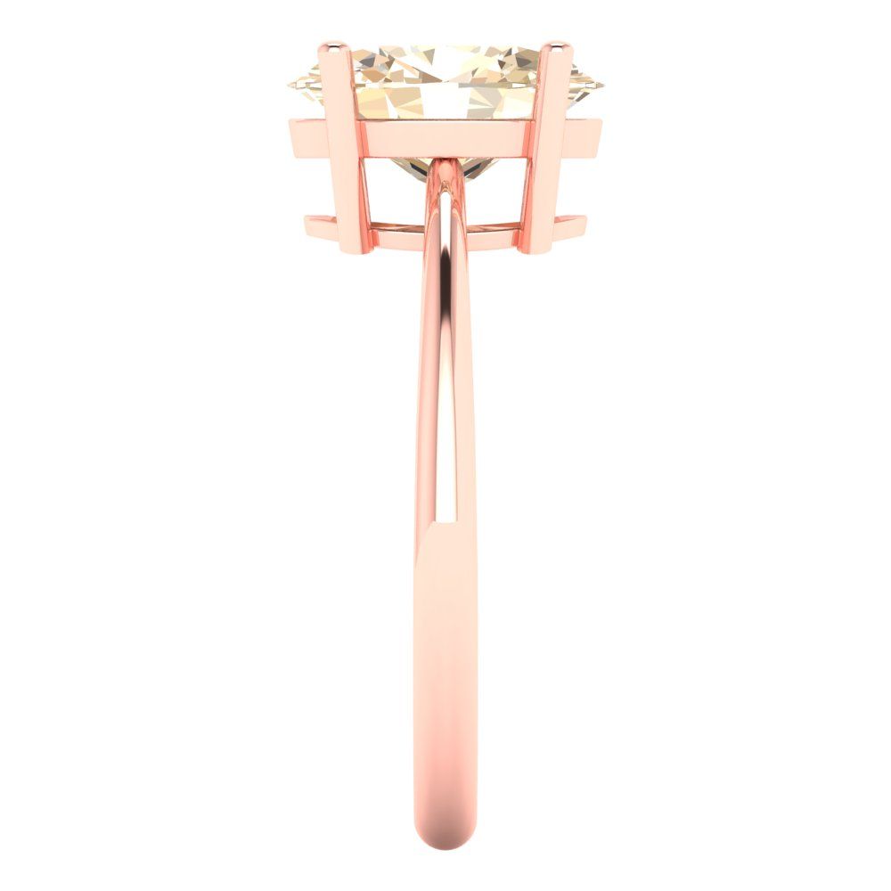 2.5 cttw Natural Morganite Solitaire  Engagement Ring - Solid Gold (Oval Cut,9.5x7.5mm)