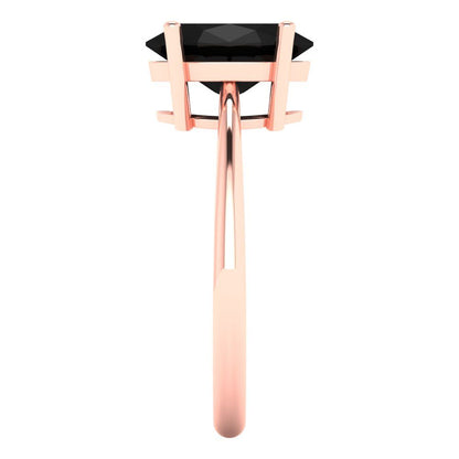 2.5 cttw Natural Onyx Solitaire  Engagement Ring - Solid Gold (Oval Cut,9.5x7.5mm)