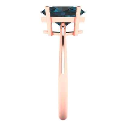 2.5 cttw Natural London Blue Topaz Solitaire  Engagement Ring - Solid Gold (Oval Cut,9.5x7.5mm)