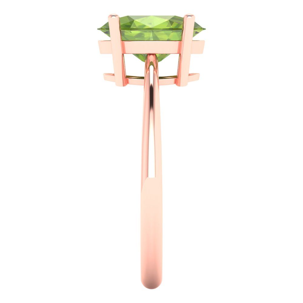 2.5 cttw Natural Peridot Solitaire  Engagement Ring - Solid Gold (Oval Cut,9.5x7.5mm)