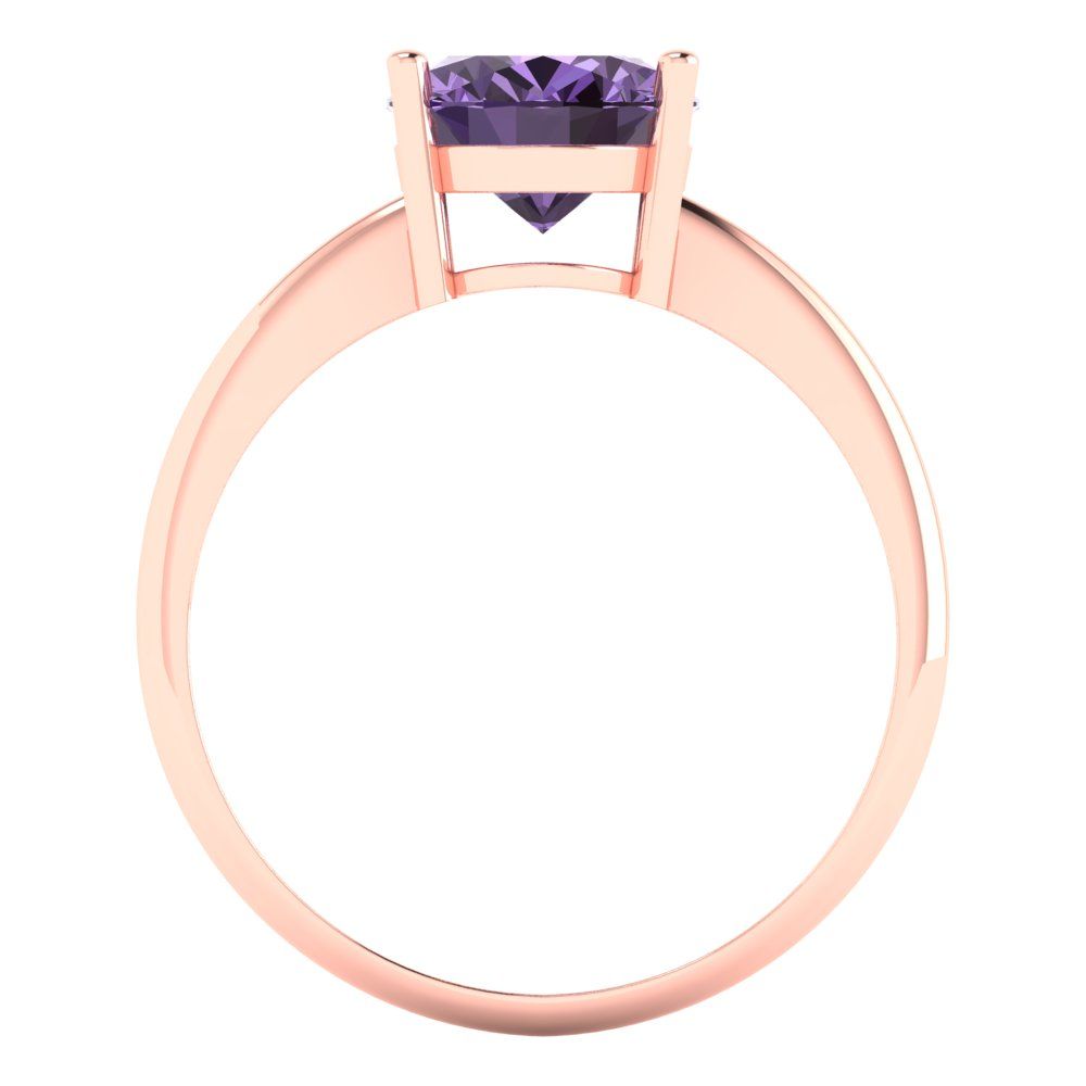 2.5 cttw Simulated Alexandrite Solitaire  Engagement Ring - Solid Gold (Oval Cut,9.5x7.5mm)