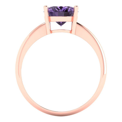 2.5 cttw Simulated Alexandrite Solitaire  Engagement Ring - Solid Gold (Oval Cut,9.5x7.5mm)