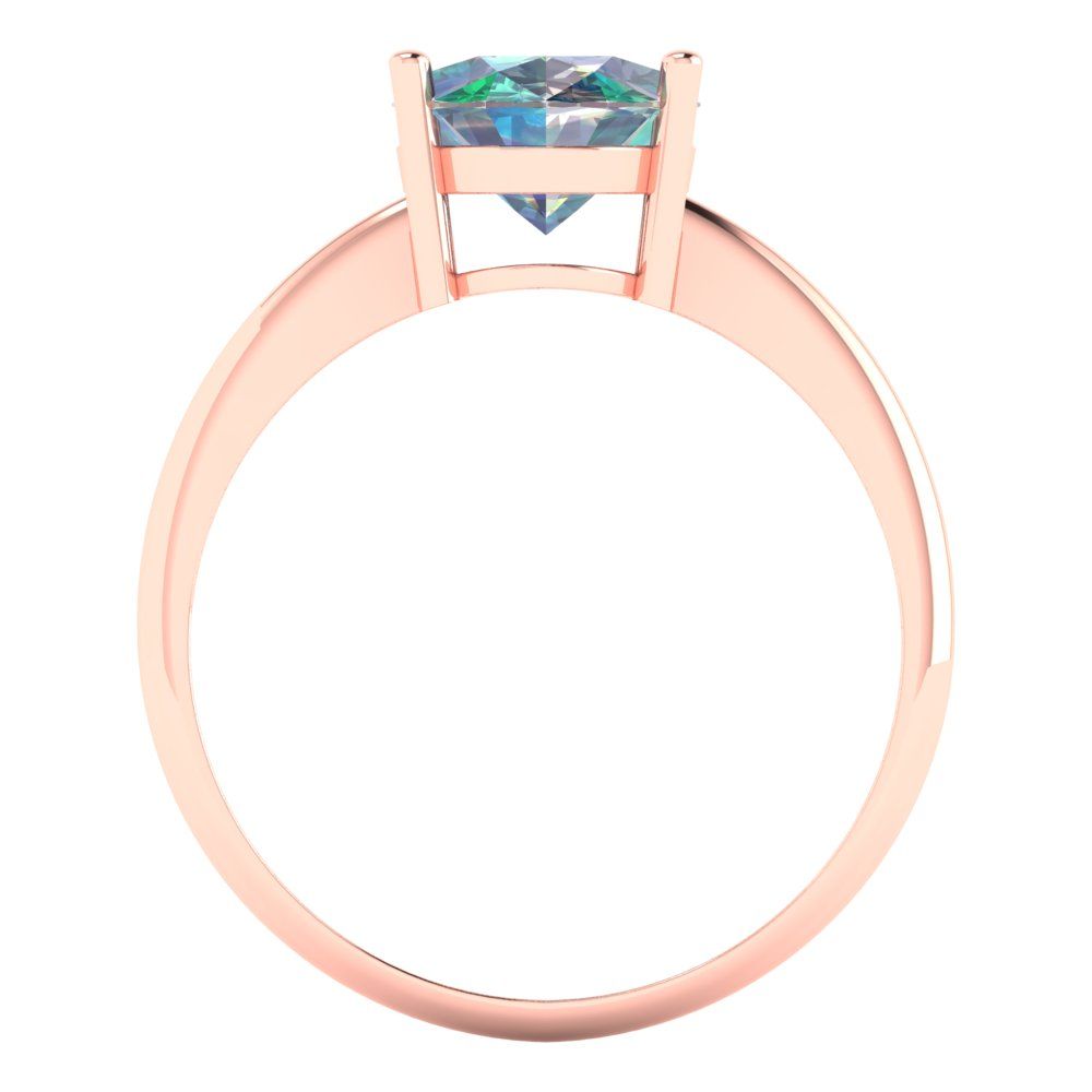 2.5 cttw Blue Moissanite Solitaire  Engagement Ring - Solid Gold (Oval Cut,9.5x7.5mm)