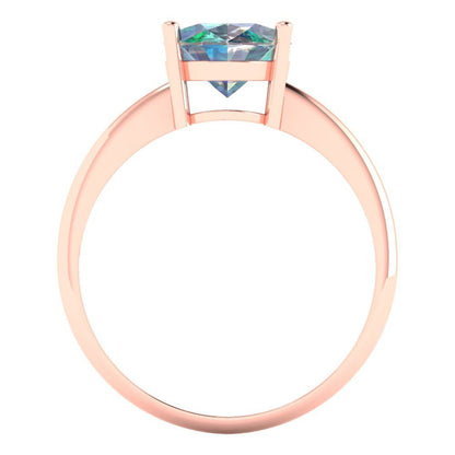 2.5 cttw Blue Moissanite Solitaire  Engagement Ring - Solid Gold (Oval Cut,9.5x7.5mm)