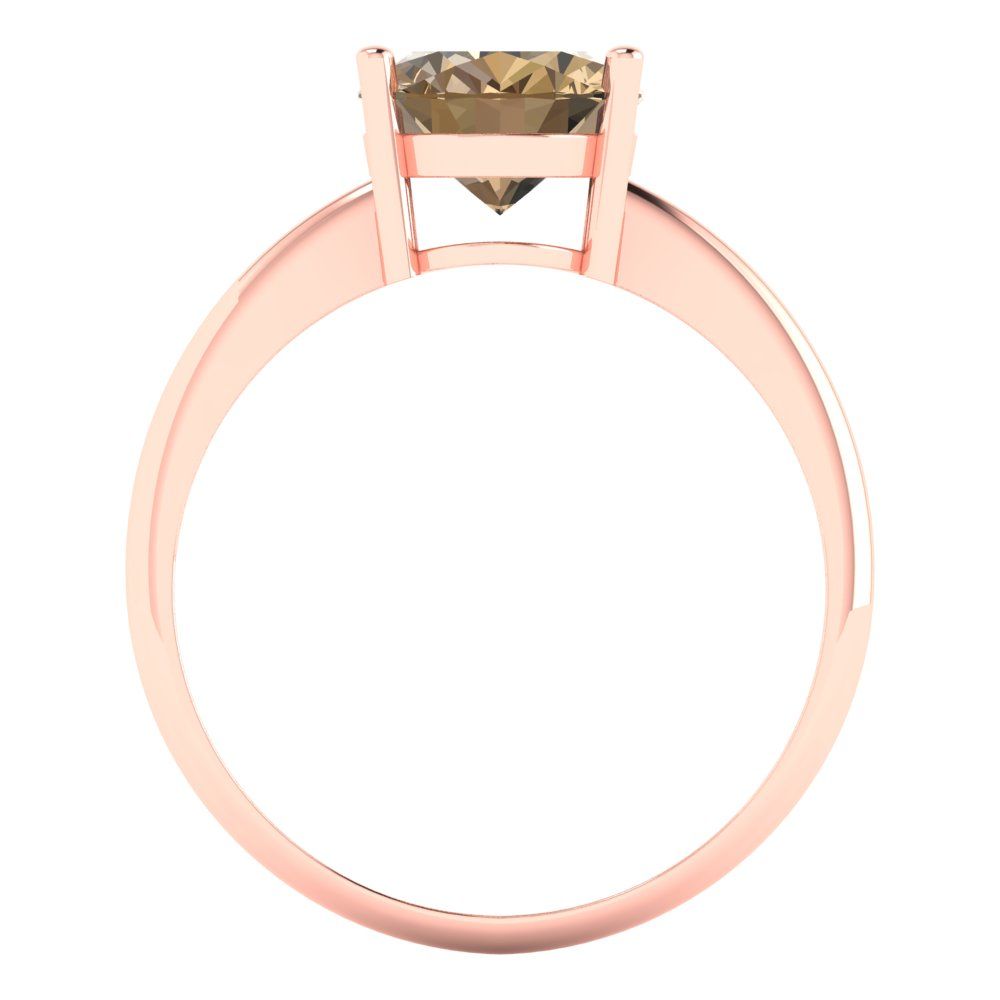 2.5 cttw Zirconia Simulated Champagne Diamond Solitaire  Engagement Ring - Solid Gold (VVS1, Oval Cut,9.5x7.5mm)