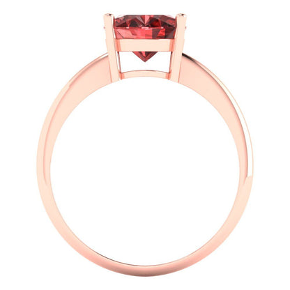 2.5 cttw Natural Garnet Solitaire  Engagement Ring - Solid Gold (Oval Cut,9.5x7.5mm)