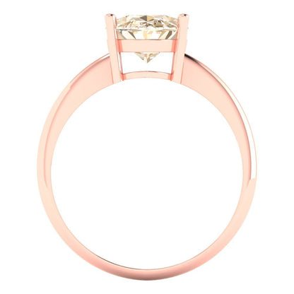 2.5 cttw Natural Morganite Solitaire  Engagement Ring - Solid Gold (Oval Cut,9.5x7.5mm)