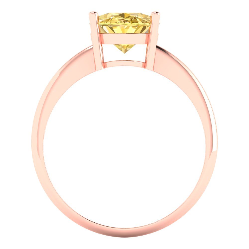 2.5 cttw Zirconia Simulated Yellow Diamond Solitaire  Engagement Ring - Solid Gold (VVS1, Oval Cut,9.5x7.5mm)