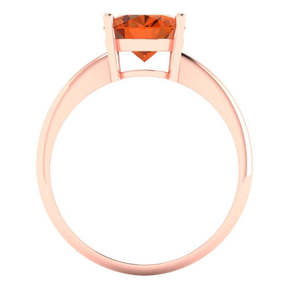 2.5 cttw Simulated Ruby Solitaire  Engagement Ring - Solid Rose Gold (VVS1, Oval Cut,9.5x7.5mm)