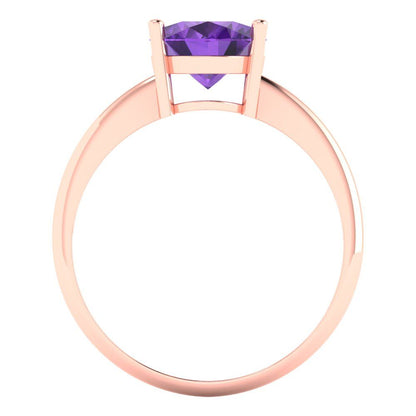 2.5 cttw Natural Amethyst Solitaire  Engagement Ring - Solid Gold (Oval Cut,9.5x7.5mm)