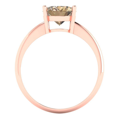 2.5 cttw Yellow Moissanite Solitaire  Engagement Ring - Solid Gold (Oval Cut,9.5x7.5mm)