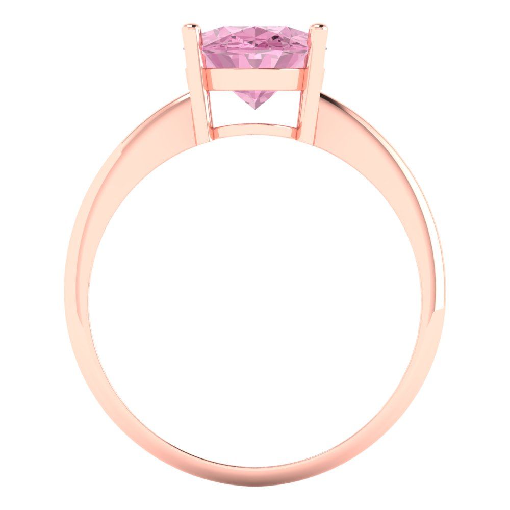 2.5 cttw Zirconia Simulated Pink Diamond Solitaire  Engagement Ring - Solid Gold (VVS1, Oval Cut,9.5x7.5mm)