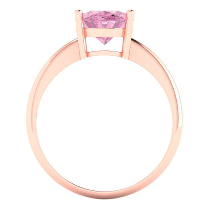 2.5 cttw Zirconia Simulated Pink Diamond Solitaire  Engagement Ring - Solid Gold (VVS1, Oval Cut,9.5x7.5mm)