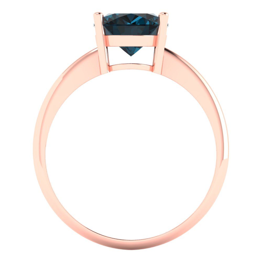 2.5 cttw Natural London Blue Topaz Solitaire  Engagement Ring - Solid Gold (Oval Cut,9.5x7.5mm)
