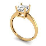 1.0 ct Brilliant Asscher Cut Natural Diamond Stone Clarity SI1-2 Color G-H Yellow Gold Solitaire Ring