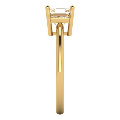 1 cttw Natural Morganite Solitaire  Engagement Ring - Solid Yellow Gold (VVS1, Asscher Cut,6mm)