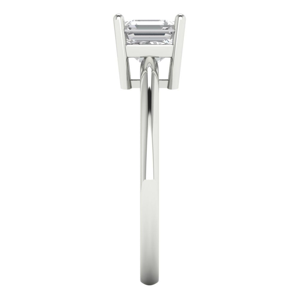 1 cttw Certified Moissanite Solitaire  Engagement Ring - Solid Gold (VVS1, D-F,Asscher Cut,6mm)