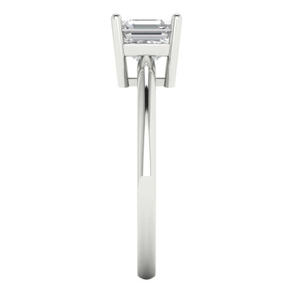 1 cttw White Sapphire Solitaire  Engagement Ring - Solid Gold (Asscher Cut,6mm)