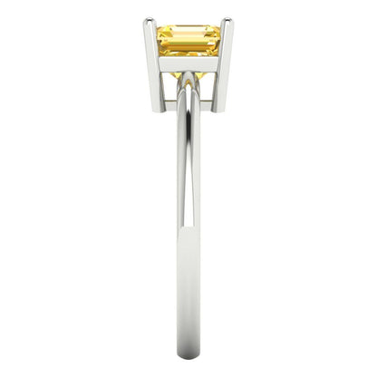 1 cttw Natural Citrine Solitaire  Engagement Ring - Solid Gold (Asscher Cut,6mm)