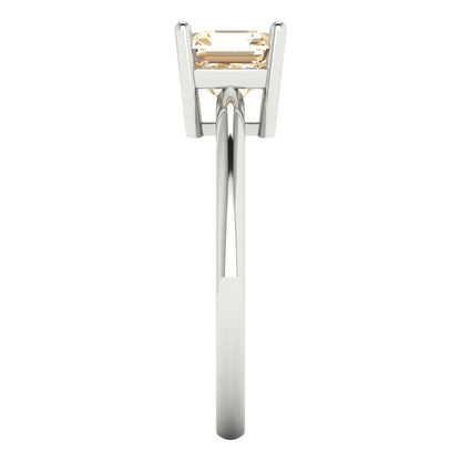 1 cttw Natural Morganite Solitaire  Engagement Ring - Solid Gold (Asscher Cut,6mm)