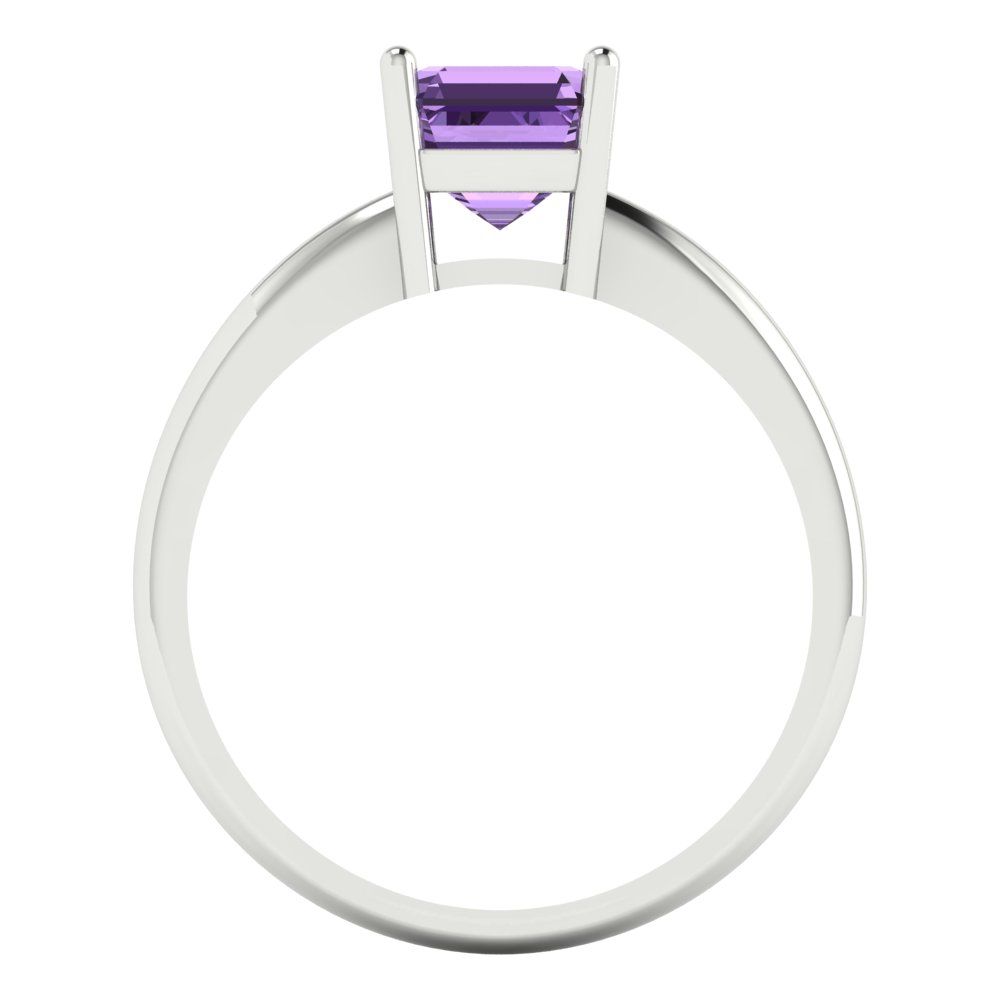 1 cttw Simulated Alexandrite Solitaire  Engagement Ring - Solid Gold (Asscher Cut,6mm)